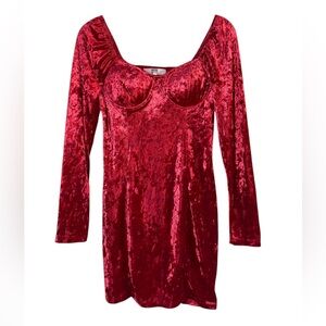 Madden NYC Red Velvet Dress